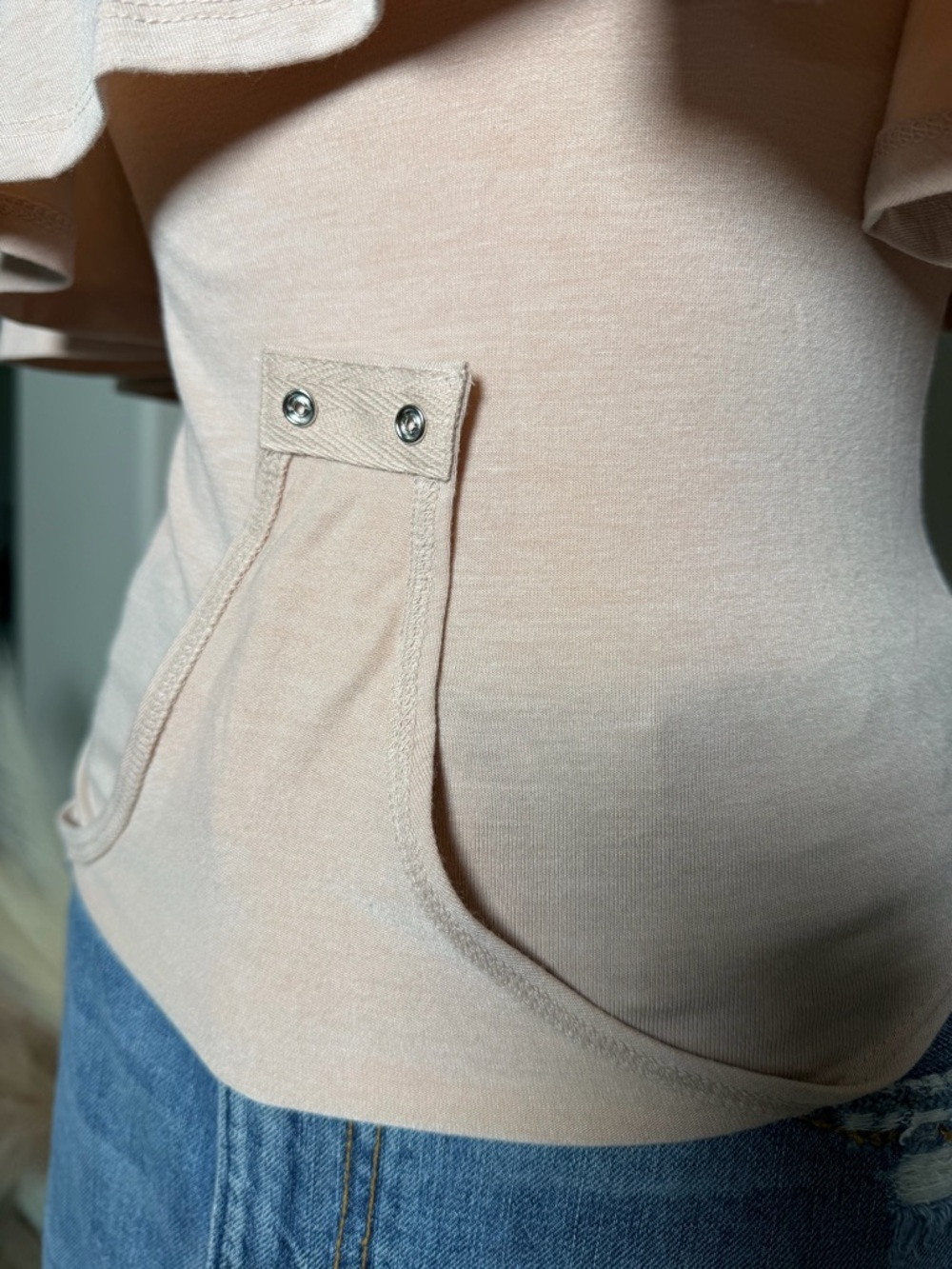 NWOT Zenana - Off-Shoulder Ruffle Bodysuit in Blush - Picture 10 of 15